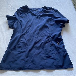 Cherokee Infinity Navy Mock Wrap Scrub Top - XL